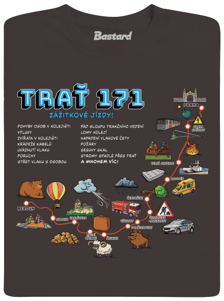Trať 171 pánské dlouhý rukáv Bear Brown