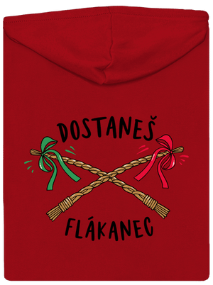 Flákanec pánská mikina na zip Red