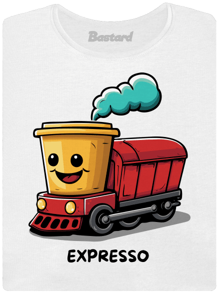 Expresso dámské tričko s lemem White