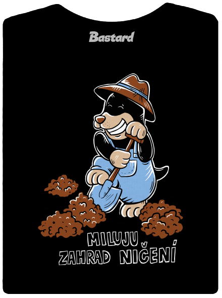 Krtek zahradník dámské tričko premium Black