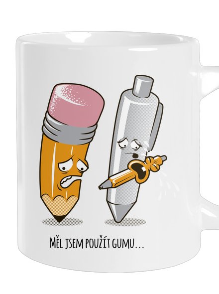 Používej gumu velký hrnek White