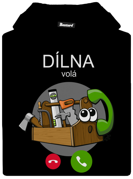Dílna volá dětská mikina klokanka Black