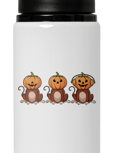 Halloween opičky lahev na vodu White
