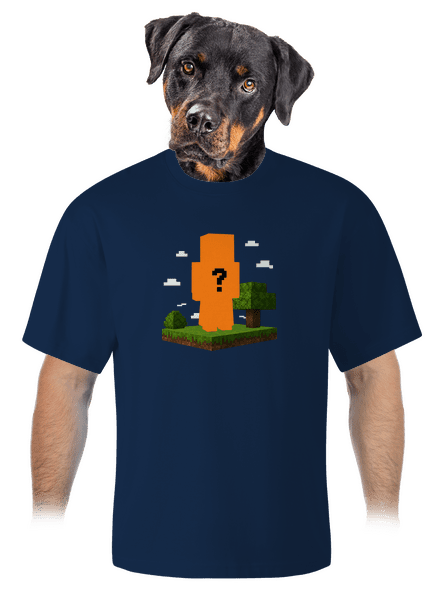 Minecraft z vlastní fotky unisex tričko oversized Midnight Blue