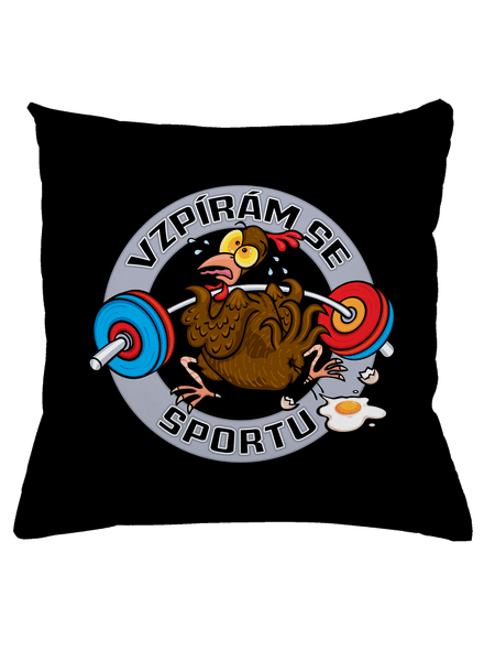 Vzpírám se sportu polštář Black