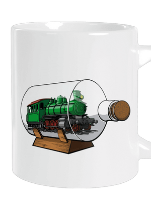 Lokomotiva v láhvi velký hrnek White