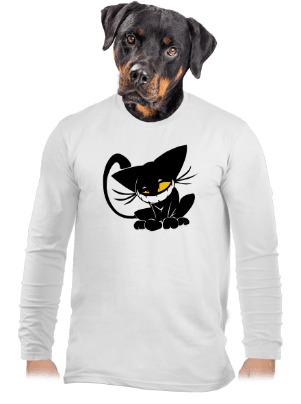 Evil cat pánské dlouhý rukáv White