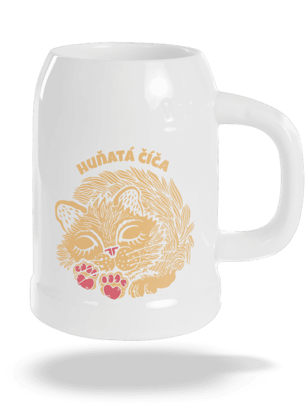 Huňatá číča půllitr White