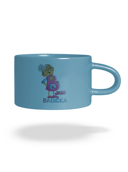 B jako babička hrnek makronka Blue Macaron