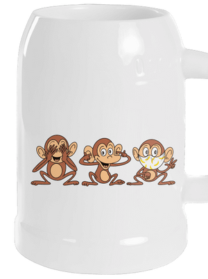 Opičky půllitr White