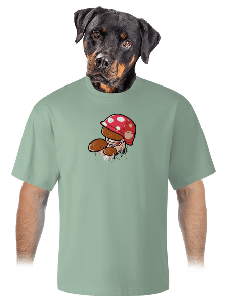 Hřib unisex tričko oversized Sage