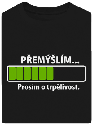 Přemýšlím unisex tričko oversized Black