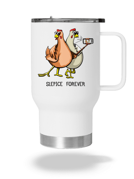 Slepice forever termohrnek White