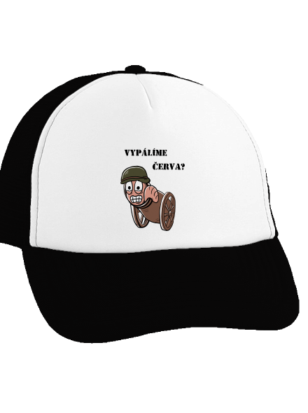 Vypálíme červa? kšiltovka truckerka Black cap