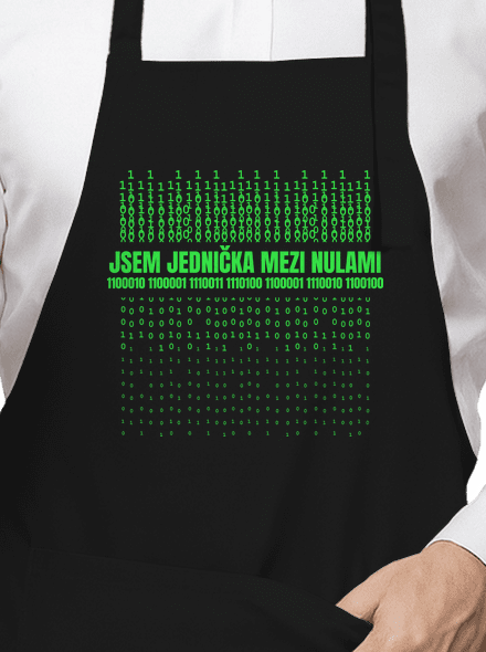 Jednička mezi nulami zástěra Black