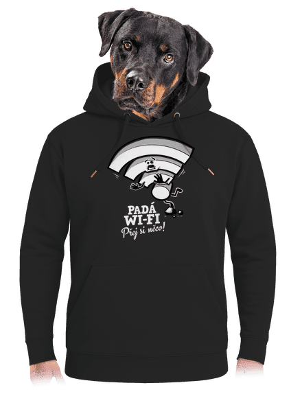 Padá wi-fi unisex mikina premium Dark Black
