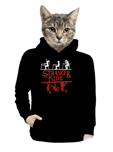 Školní potisk Stranger kids dámská mikina klokanka Black