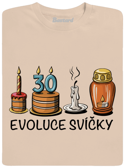 Evoluce svíčky pánské tričko Sand