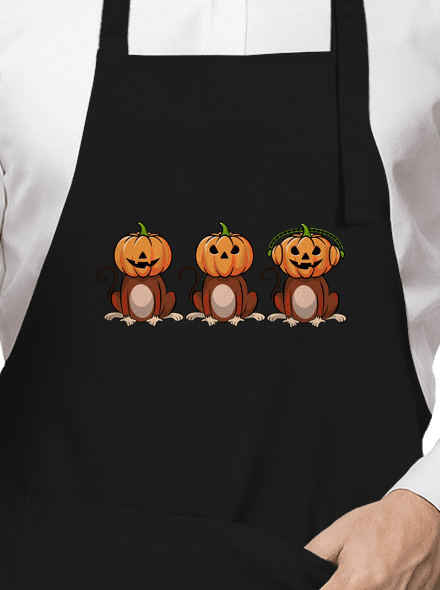 Halloween opičky zástěra Black