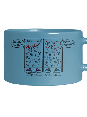 Obsazeno hrnek makronka Blue Macaron