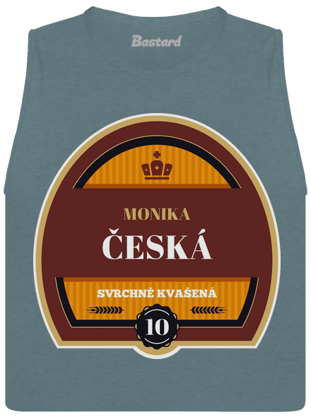 Pivní etiketa dámské tílko volné Heather Deep Teal