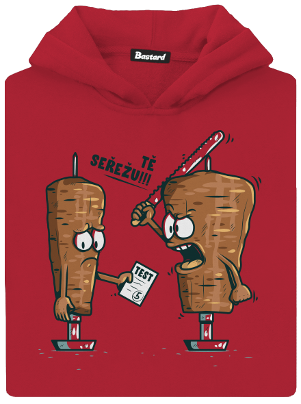 Kebab dětská mikina klokanka Fire Red