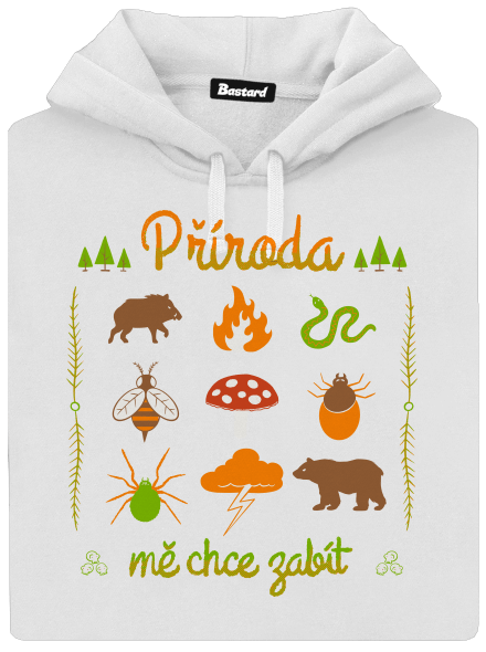 Příroda mě chce zabít dámská mikina klokanka White