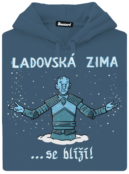Ladovská zima se blíží dámská mikina klokanka Denim