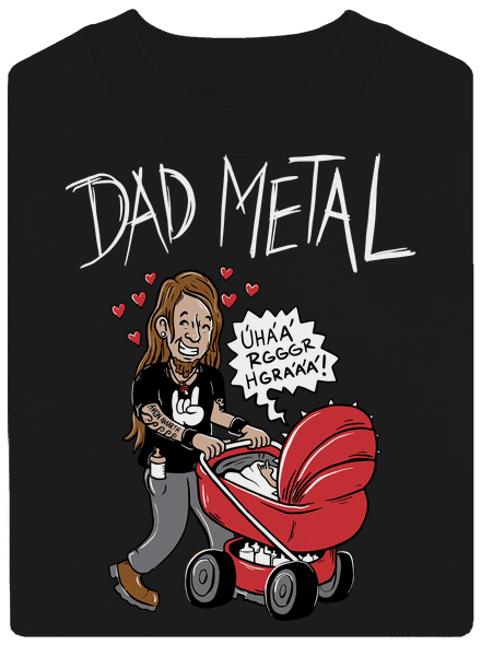 Dad metal unisex mikina bez kapuce Black