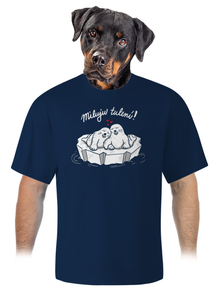 Miluju tulení unisex tričko oversized Midnight Blue