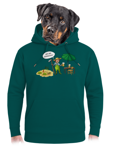 Jdu na zahrádku unisex mikina premium Emerald Green