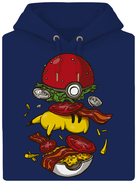 Pokémon burger unisex mikina premium Navy