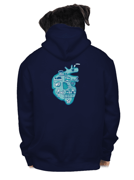 Srdce bije pro  pánská mikina na zip Navy