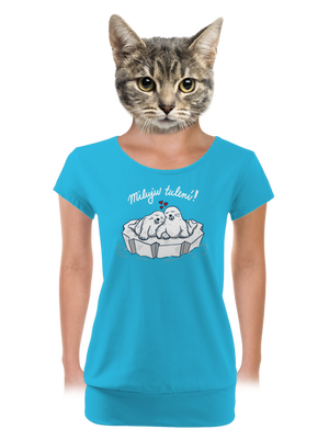 Miluju tulení dámské tričko s lemem Blue Atol