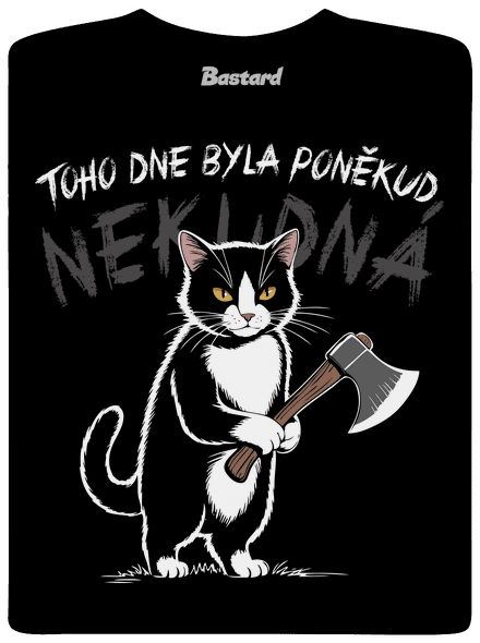 Neklidná kočka pánské dlouhý rukáv Black