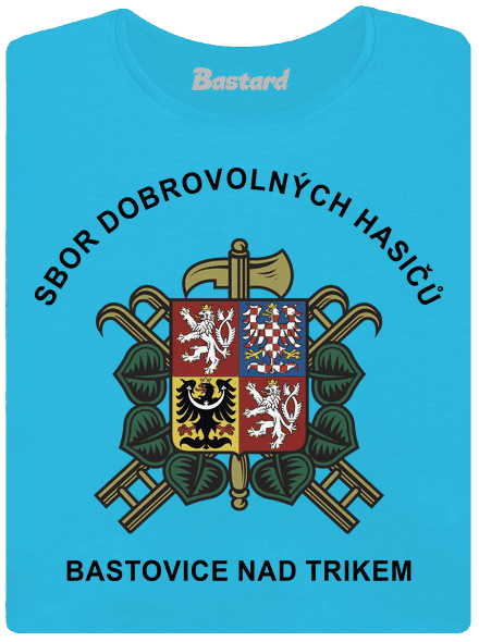Sbor dobrovolných hasičů s vlastním erbem obce dámské tričko s lemem Blue Atol
