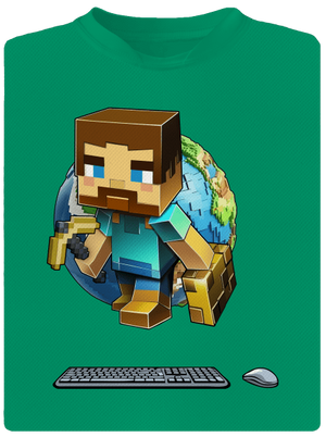 B17: Minecraft dětské sportovní tričko Kelly Green Mal