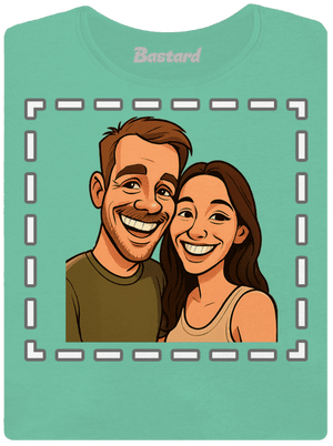 Karikatura z vlastní fotky dámské tričko premium Mint Mal