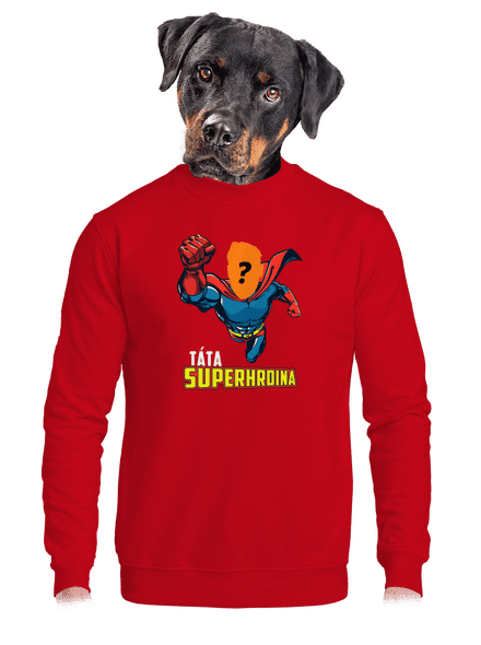 Táta superhrdina unisex mikina bez kapuce Red