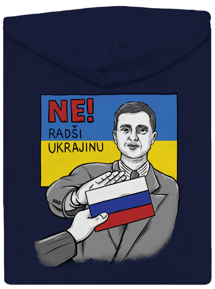 Ne! Radši Ukrajinu pánská mikina na zip Navy