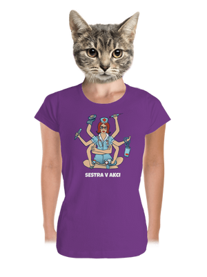 Sestra v akci dámské tričko premium Purple