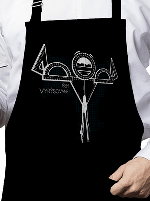 Vyrýsovanej zástěra Black