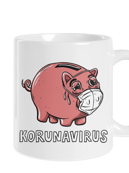 Korunavirus v kasičce klasický hrnek White