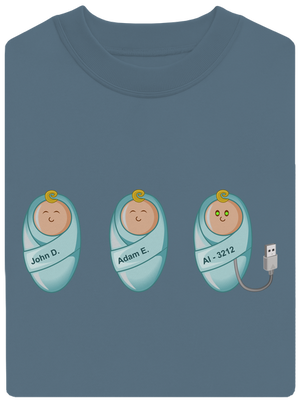 AI baby unisex mikina bez kapuce Nordic Blue