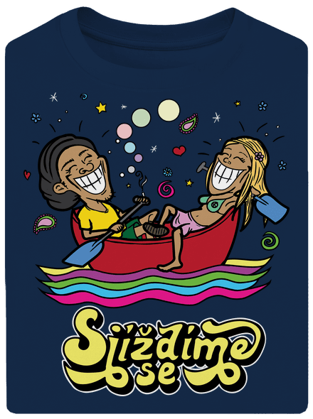 Sjíždíme se unisex tričko oversized Midnight Blue