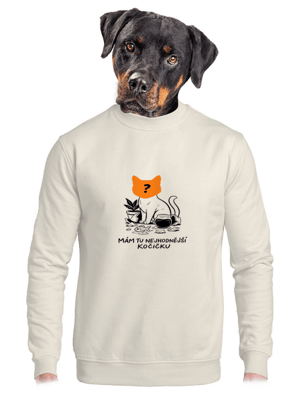 Mám nejhodnější kočičku unisex mikina bez kapuce Off White