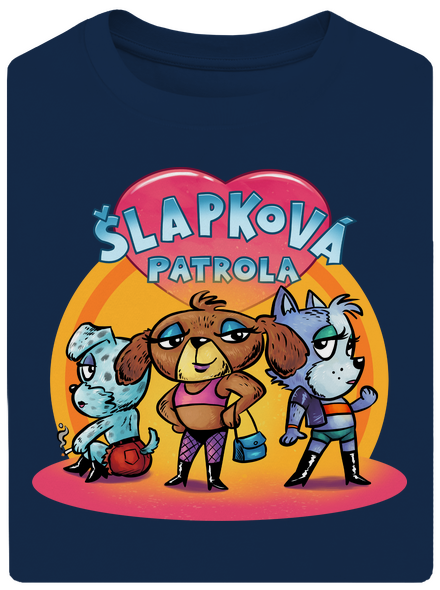 Šlapková patrola unisex tričko oversized Midnight Blue