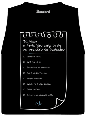 To do list na rozlučku se svobodou a fix dámské tílko volné Black
