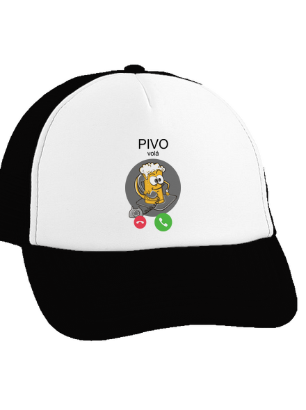 Pivo volá kšiltovka truckerka Black cap