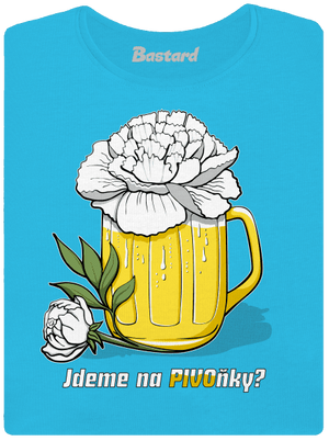 Pivoňky dámské tričko s lemem Blue Atol